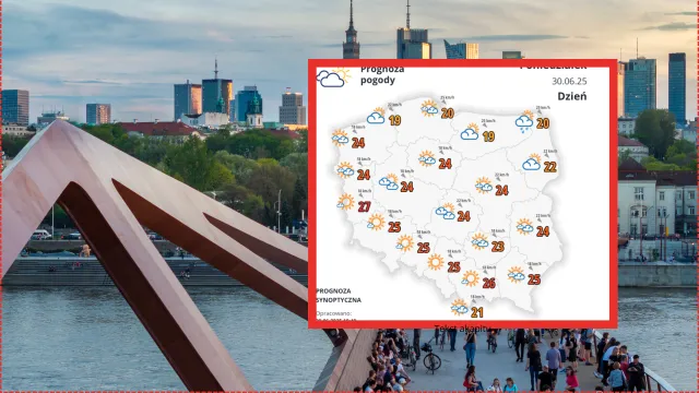 Prognoza pogody na poniedziałek, 30 czerwca. Poniżej 20 st. C w jednym rejonie Polski
