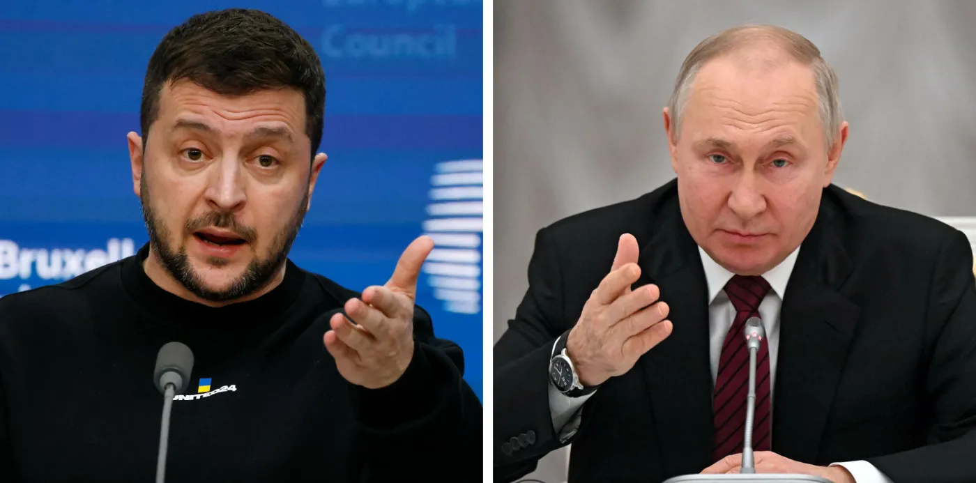 Wołodymyr Zełenski i Władimir Putin