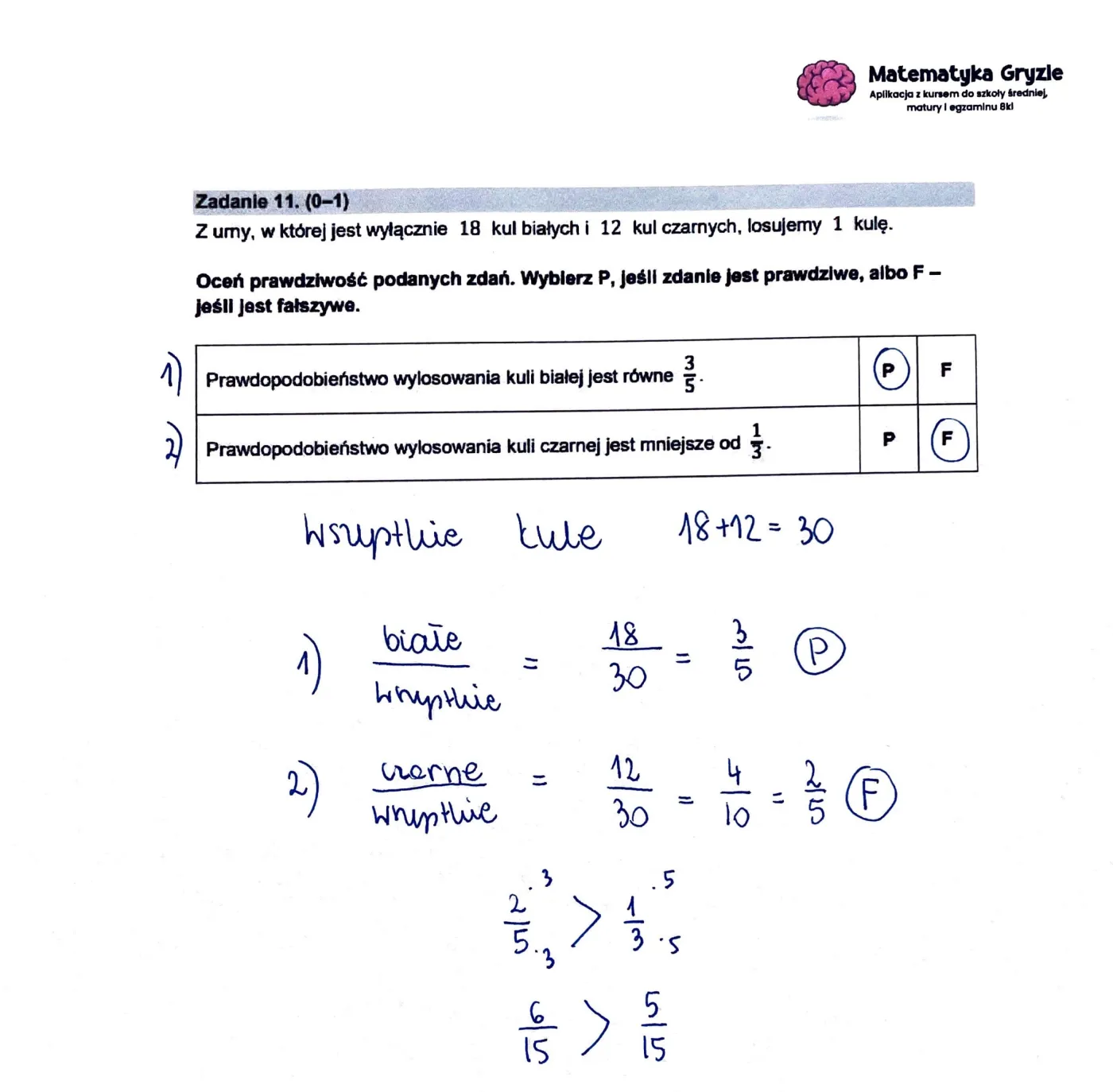 Egzamin ósmoklasisty 2023: matematyka. Zadanie nr 11