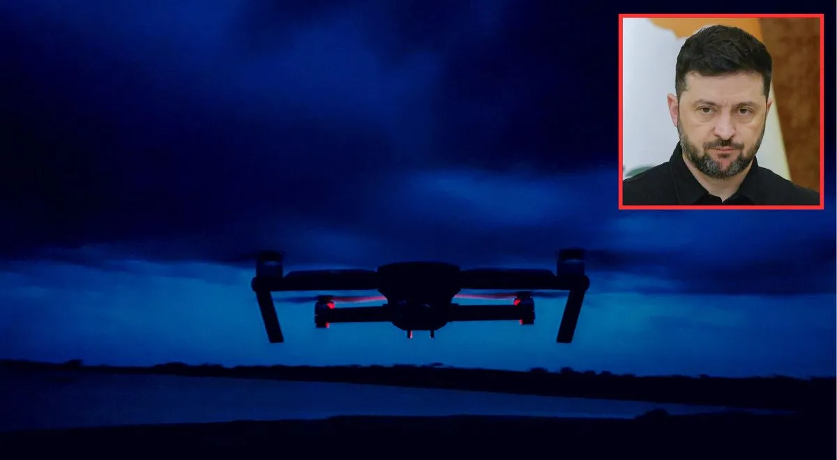 Niezidentyfikowane drony na trasie przelotu Zełenskiego. Okręt nie otworzył ognia