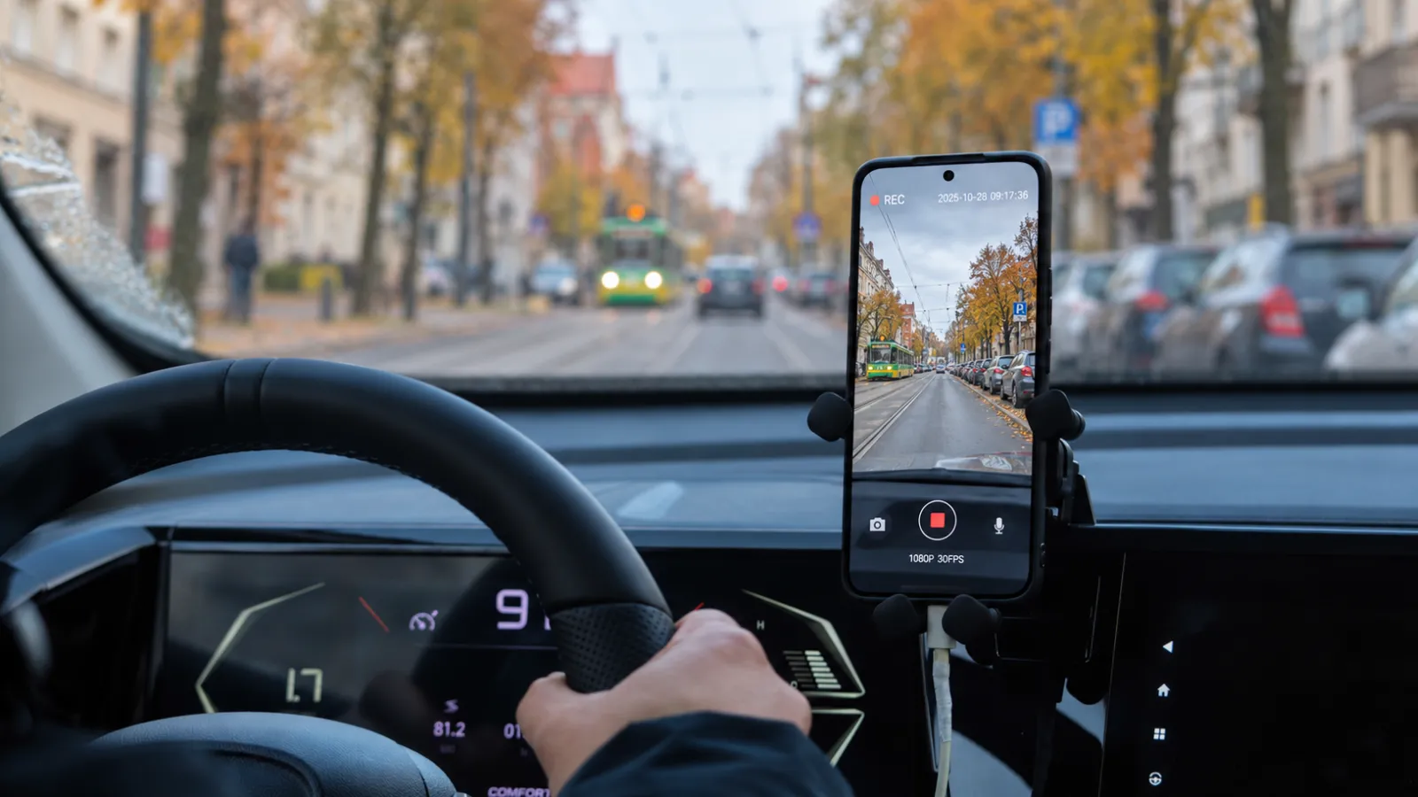 Telefon zamiast wideorejestratora. Kierowcy mogą za to dostać 500 zł mandatu i 12 punktów karnych, czy przepisy rzeczywiście na to pozwalają?