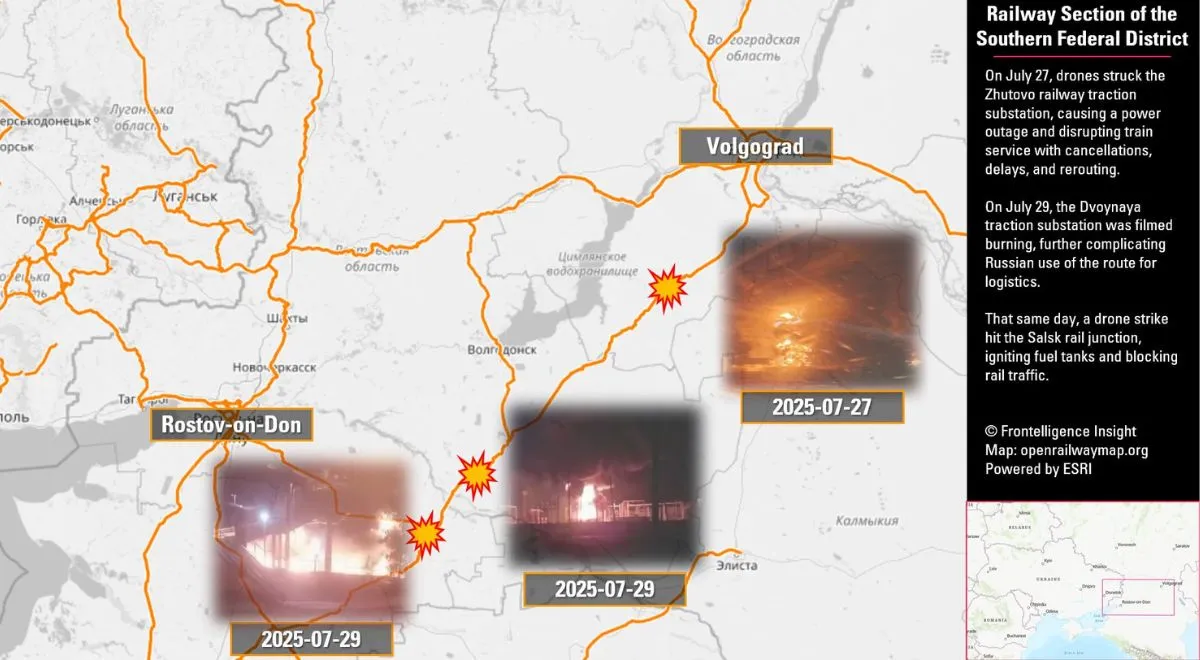 Ukraina od kilku dni atakuje jedną linię kolejową w obwodach wołgogradzkim i rostowskim