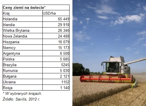 Ceny ziemi na świcie, źródło Wealth Solutions, fot. Bloomberg