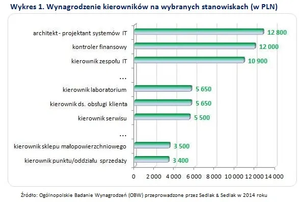 Wynagrodzenia kierowników: najwyższe pensje w IT i ubezpieczeniach
