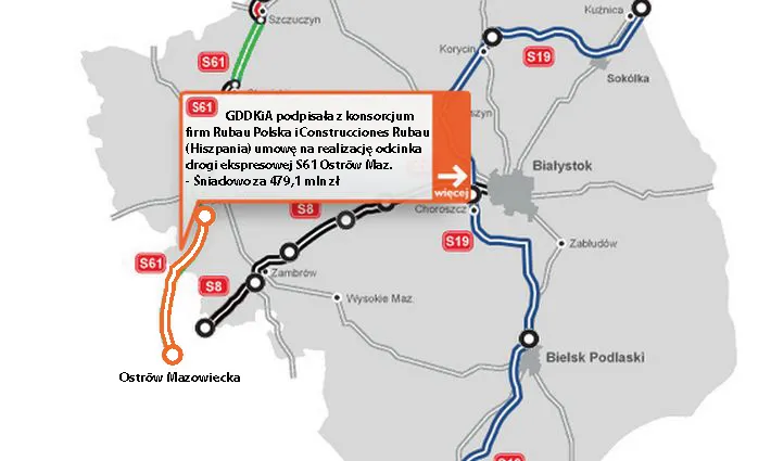 Konsorcjum Rubau wykona kluczowy odcinek drogi ekspresowej S61