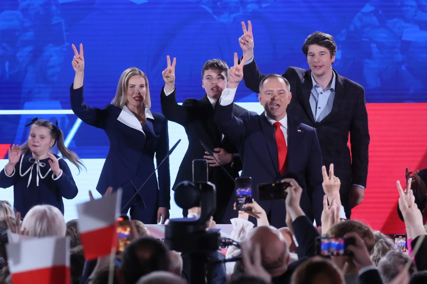 Karol Nawrocki z rodziną, wieczor wyborczy