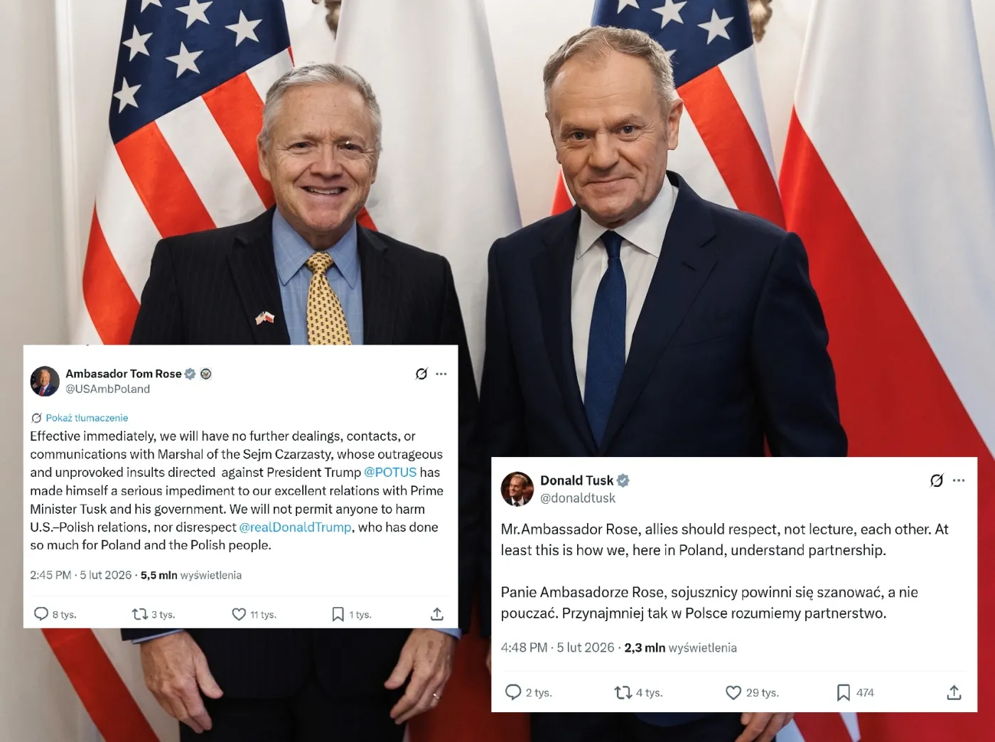 Ambasador Rose uderza w Czarzastego. Politycy powinni stanąć w obronie marszałka