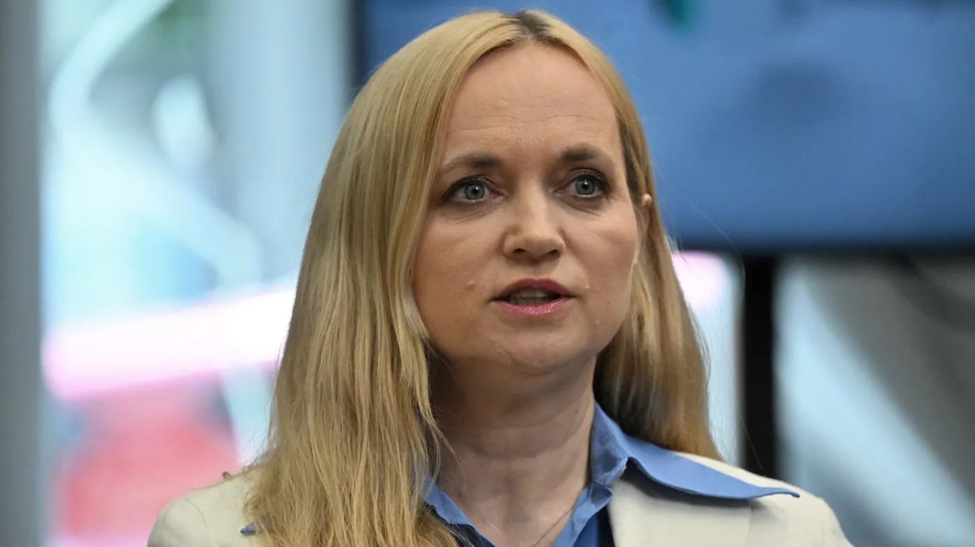 Jolanta Sobierańska-Grenda, minister zdrowia podczas konferencji prasowej
