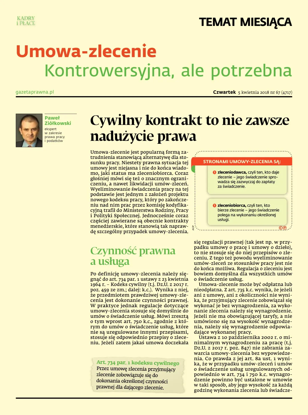 UMOWA-ZLECENIE KONTROWERSYJNA, ALE POTRZEBNA