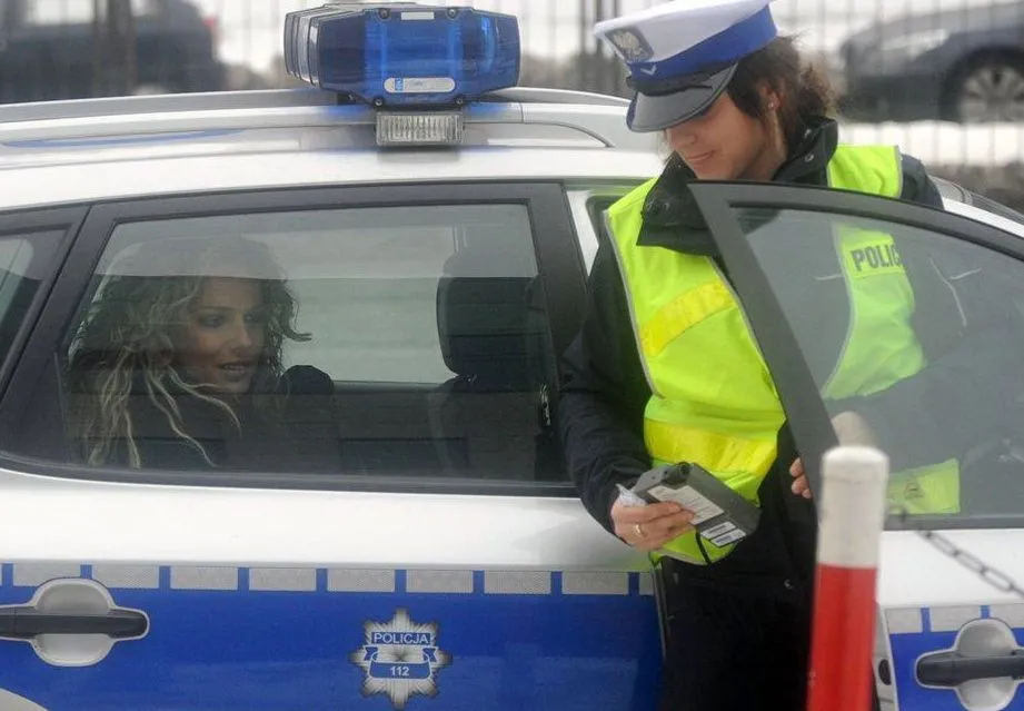 Liszowska w radiowozie