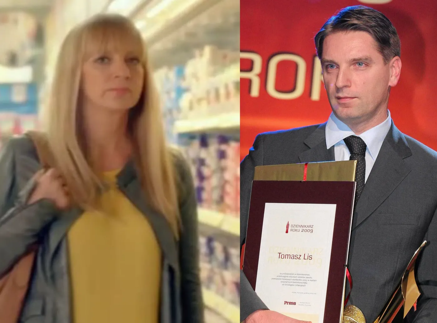 Marzena Rogalska w reklamie Biedronki i Tomasz Lis z nagrodą dla najlepszego dziennikarza