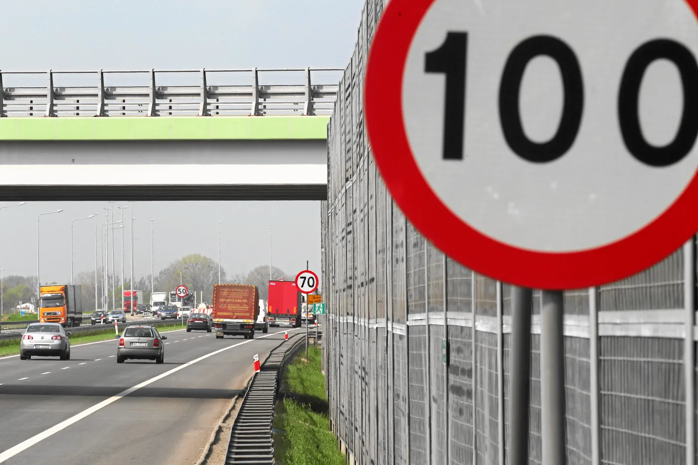 Ograniczenie prędkości na autostradzie A2