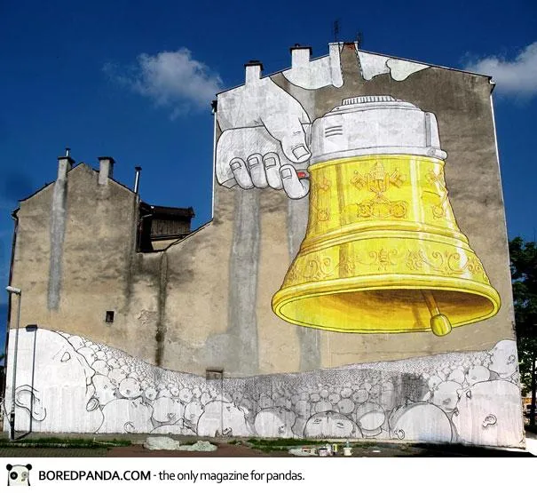 Mural zawłaszcza przestrzeń miejską