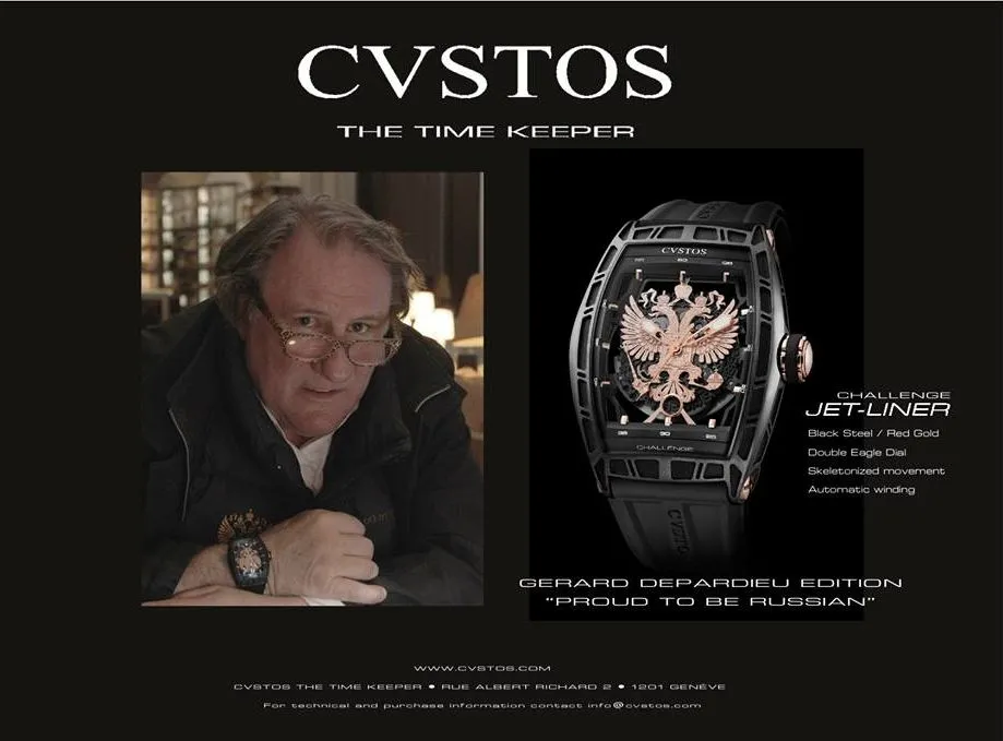 Gerard Depardieu dla CVSTOS / zdjęcie z oficjalnego profilu firmy