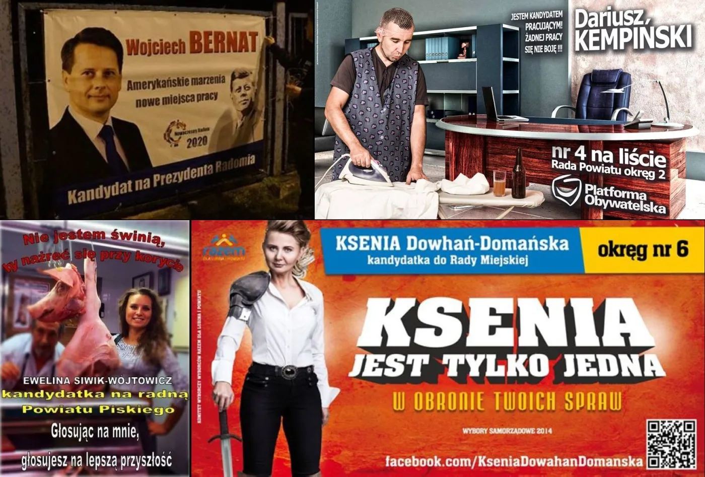 Plakaty wyborcze w kampanii wyborczej przed wyborami samorządowymi