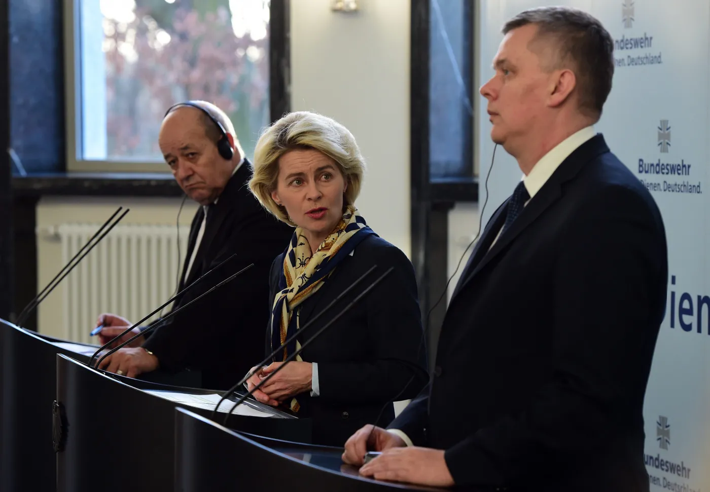 Ursula von der Leyen, Tomasz Siemoniak i Jean-Yves Le Drian 