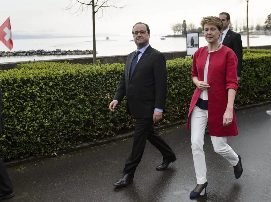 Simonetta Sommaruga; Francois Hollande 