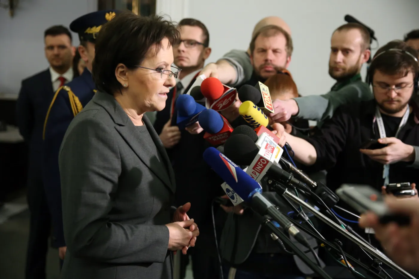 Premier Ewa Kopacz podczas konferencji prasowej 