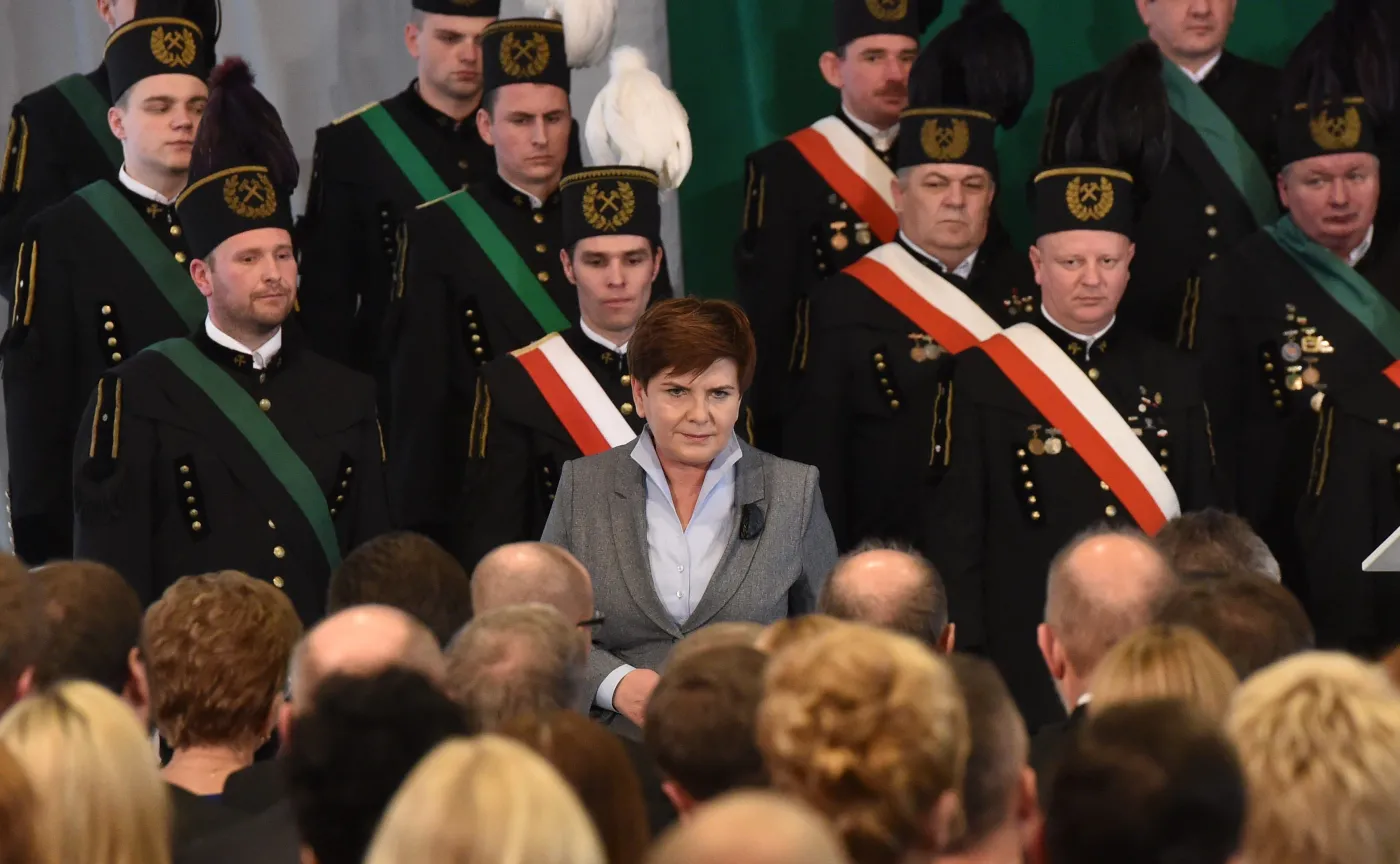 Premier Beata Szydło podczas uroczystej Akademii Barbórkowej w Brzeszczach (woj. małopolskie)