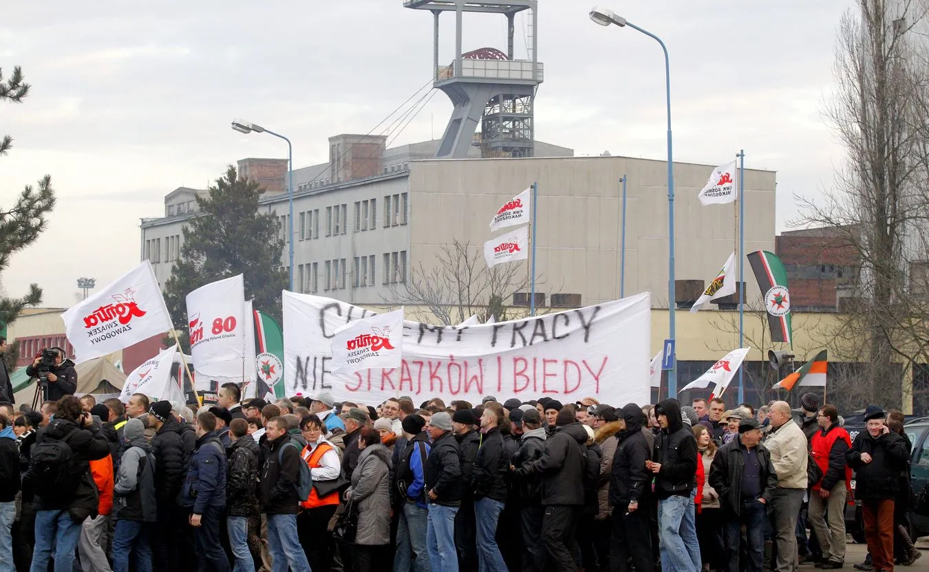 Marsz pracowników KWK Sośnica-Makoszowy oraz ich rodzin i mieszkańców miasta w obronie miejsc pracy