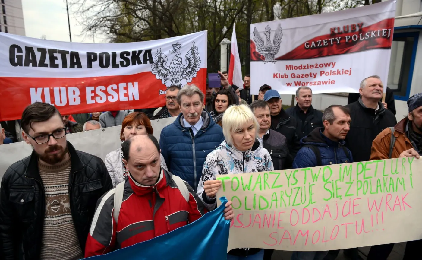 Demonstracja przed ambasadą rosyjską w Warszawie