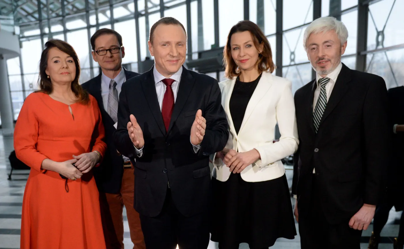 Jacek Kurski z wladzami i pracownikami TVP, styczeń 2016