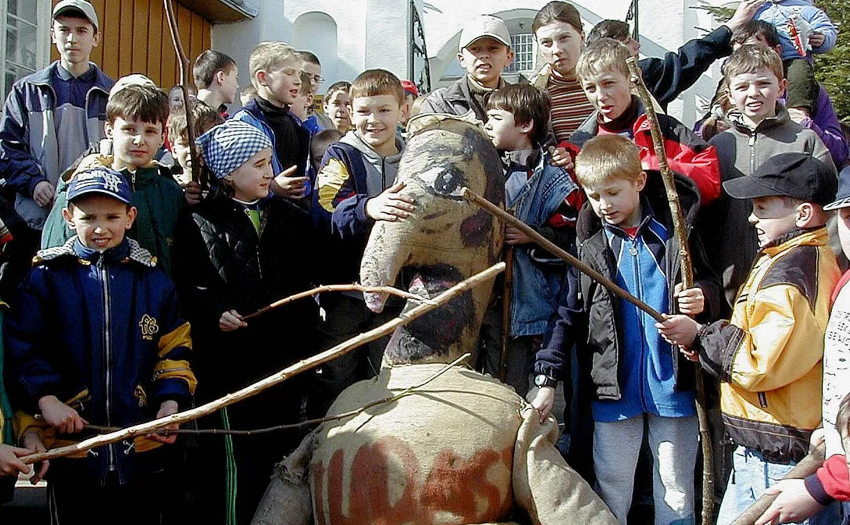Kukła Judasza z Pruchnika (fotografia z 2002)