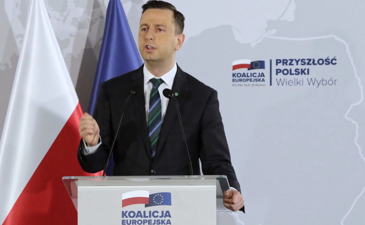 Prezes PSL Władysław Kosiniak-Kamysz przemawia podczas konwencji wyborczej Koalicji Europejskiej