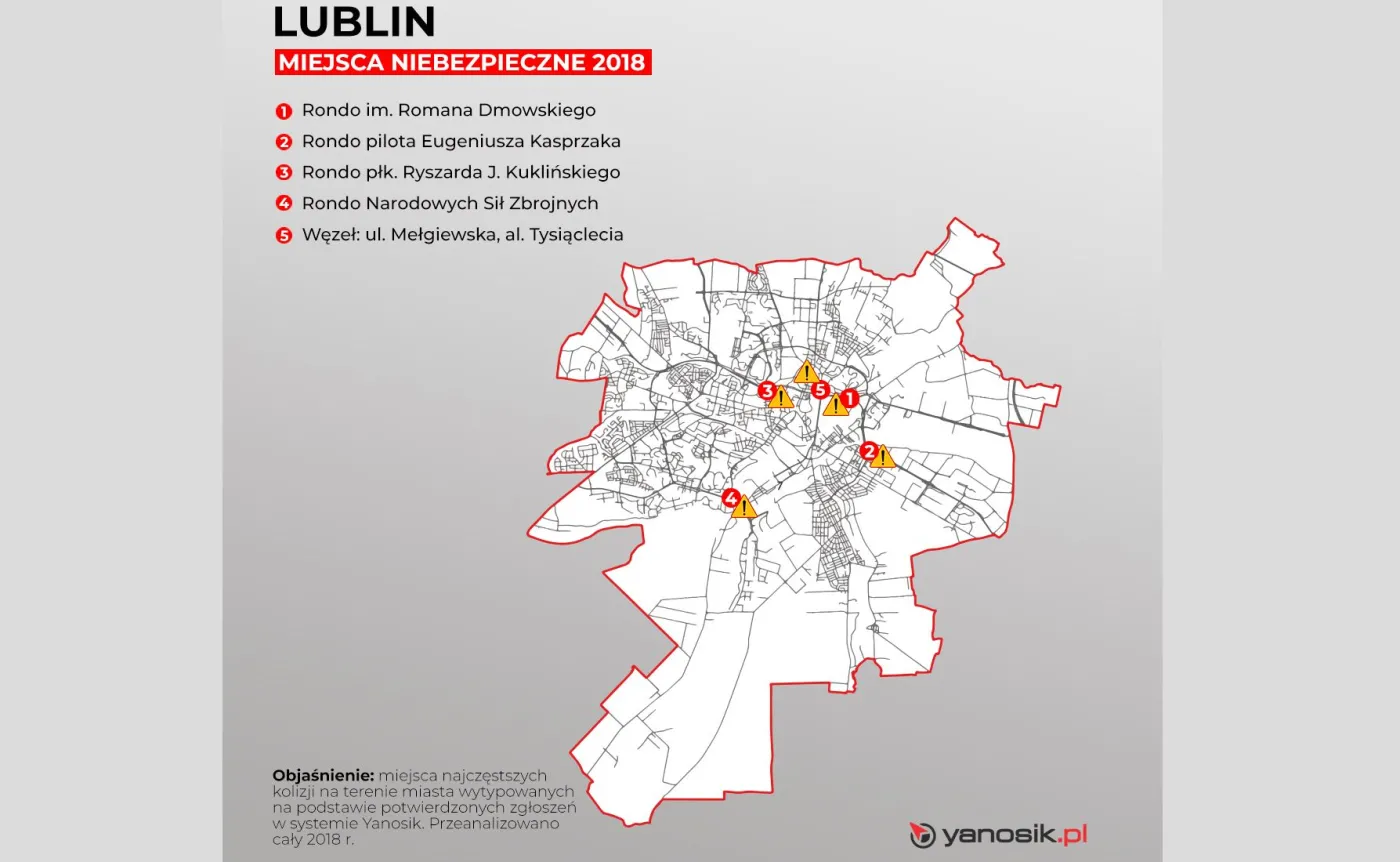 5 najbardziej niebezpiecznych miejsc w Lublinie