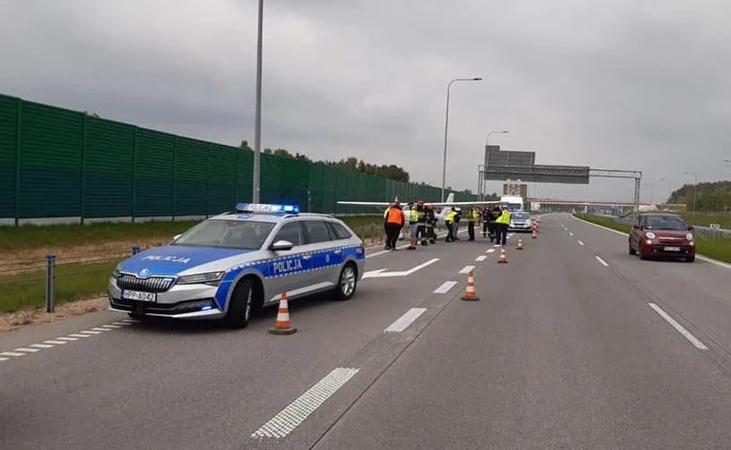 Awionetka wylądowała na autostradzie A1