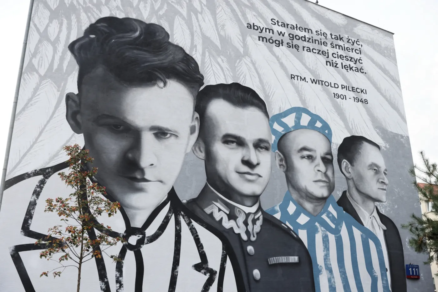 Mural Witolda Pileckiego na Ursynowie