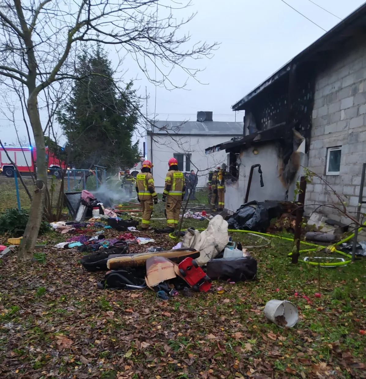 Pożar domu jednorodzinnego w Gołębiewie Starym
