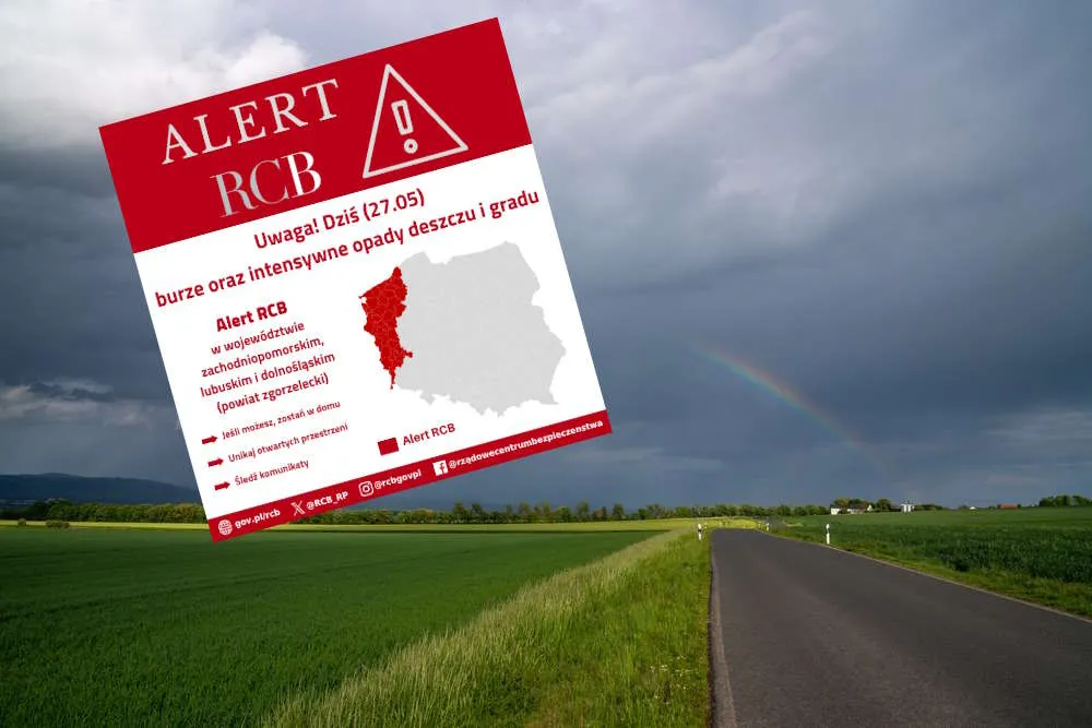 Burze i grad. Alert RCB dla zachodnich województw