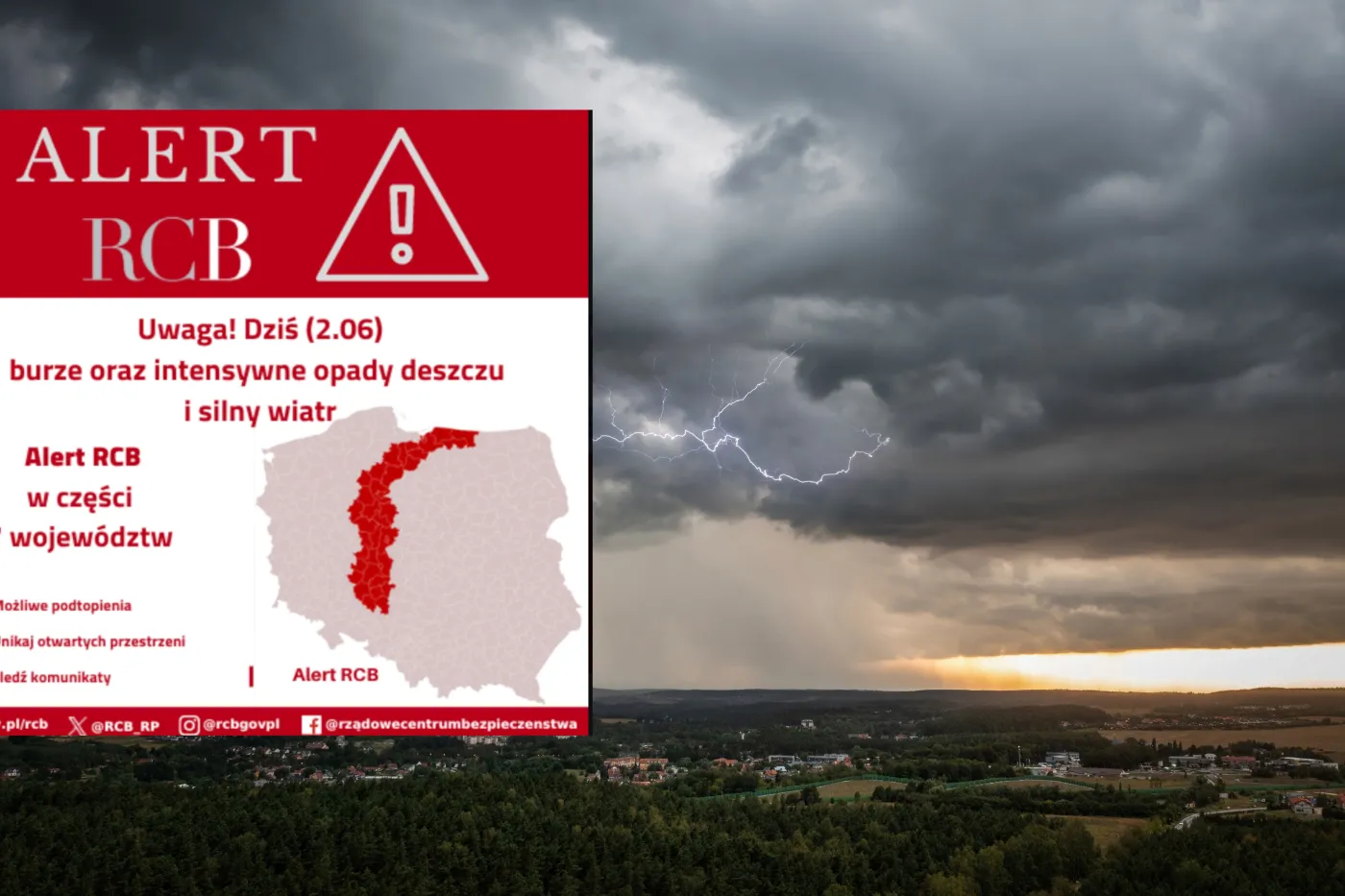 Alert RCB. Ostrzeżenia dla siedmiu województw