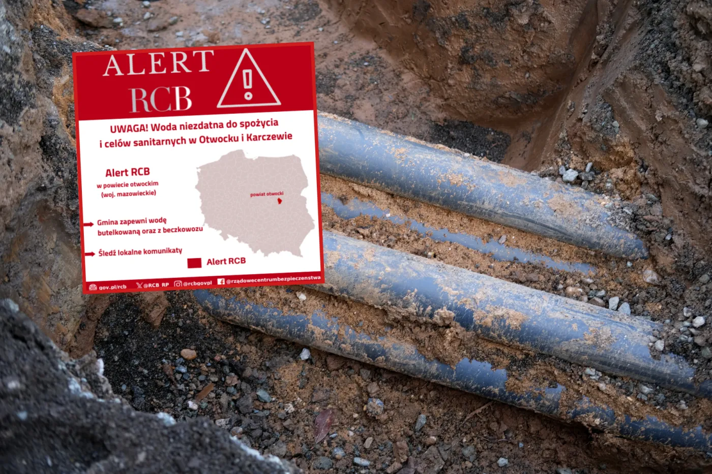 Alert RCB. Potężna awaria w Otwocku i Karczewie. Kryzys na Mazowszu