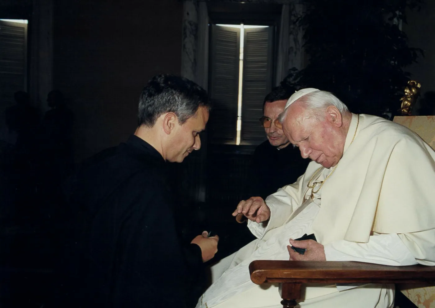 Jan Paweł II i wielebny Robert Prevost