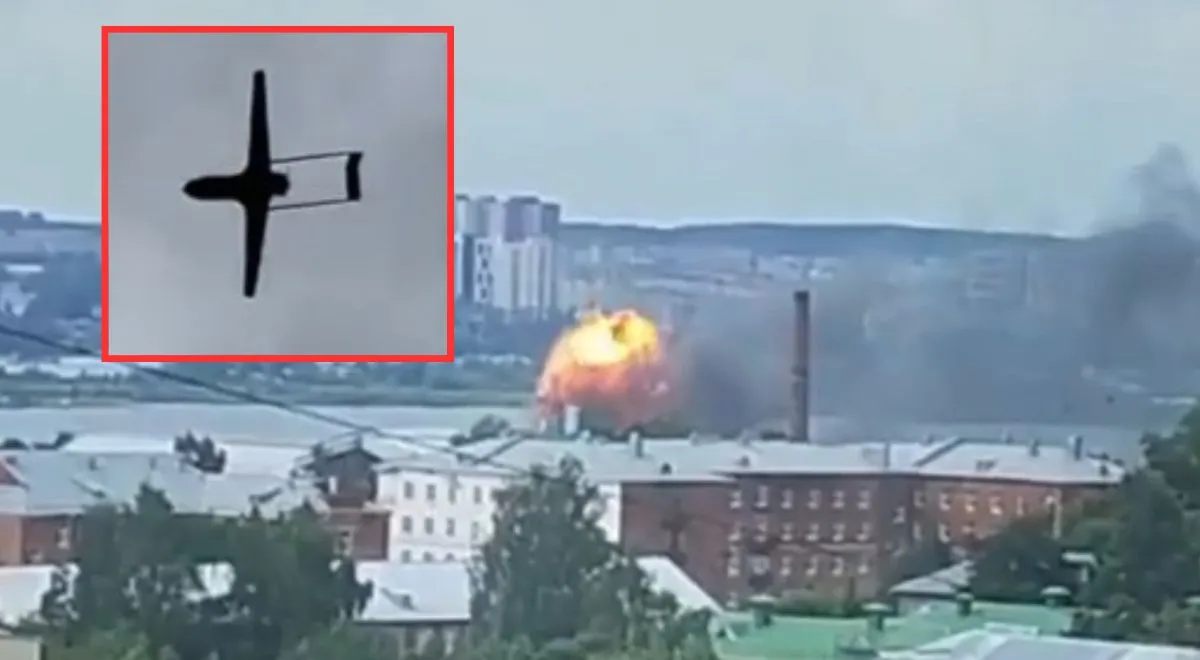 Nalot dronów w głębi Rosji! Płonie strategiczna fabryka broni