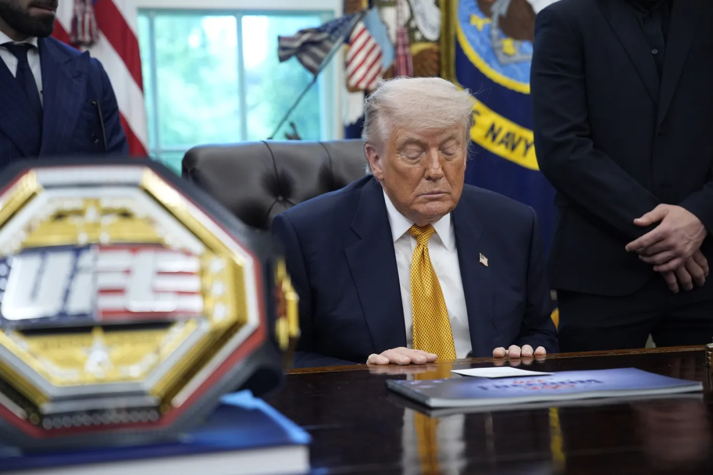 US President Trump meets UFC fighters at the White House