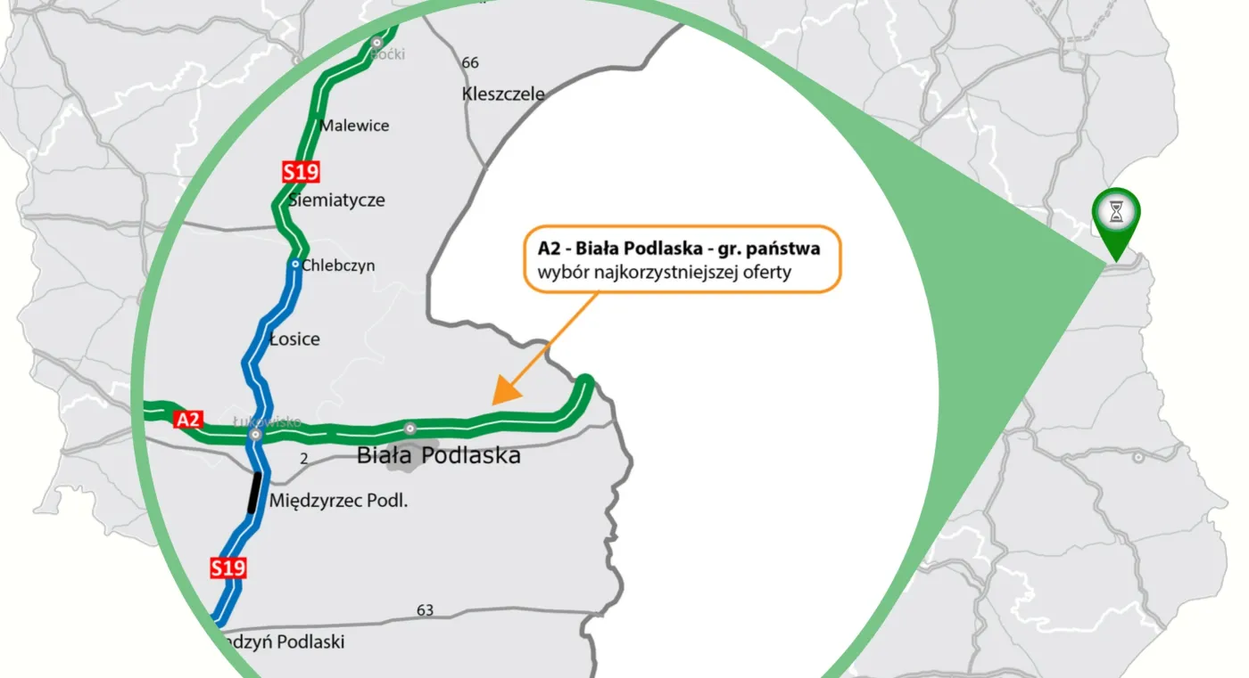 A2 od Białej Podlaskiej do granicy. Wpłynęło dziewięć ofert na zaprojektowanie 32 km autostrady