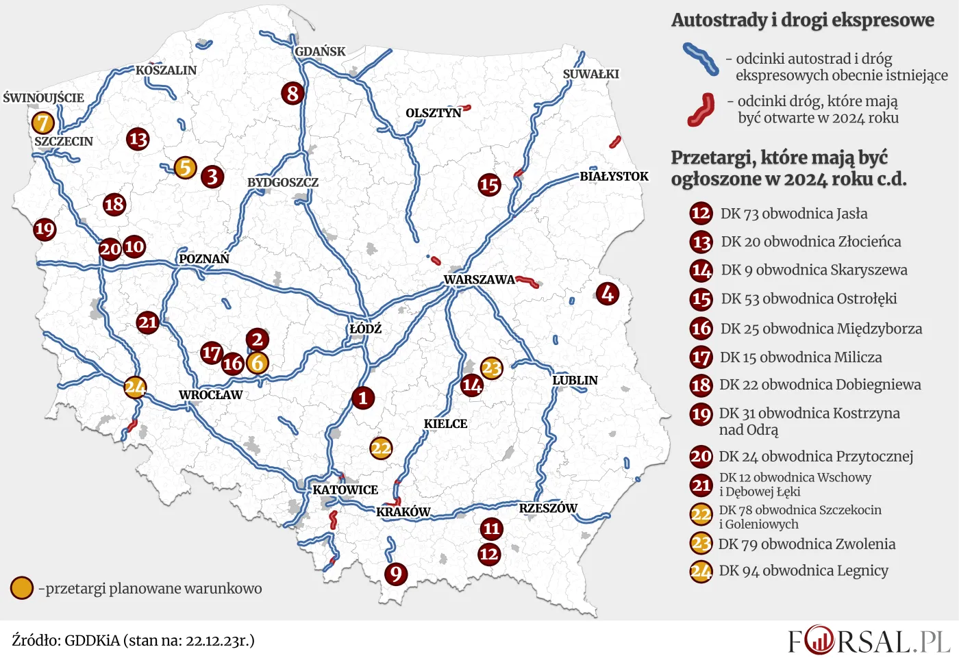 Przetargi ogłoszone przez GDDKiA w 2024 r. cz2