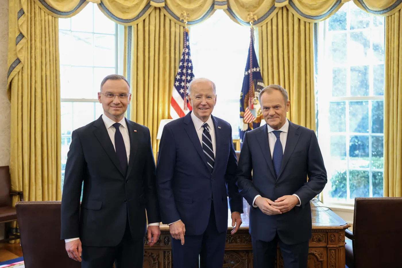 Poland's President Duda and PM Tusk meet with President Biden at the White House