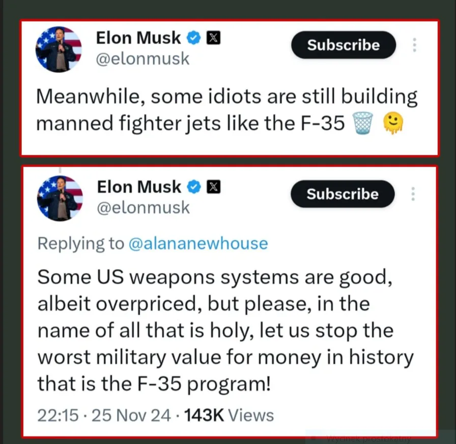 Musk o F-35