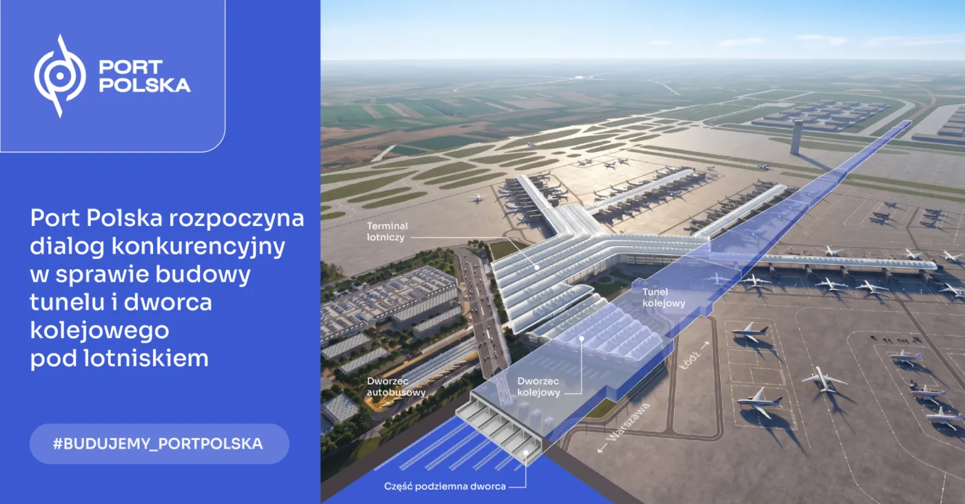 Wizualizacja dworca kolejowego Portu Polska