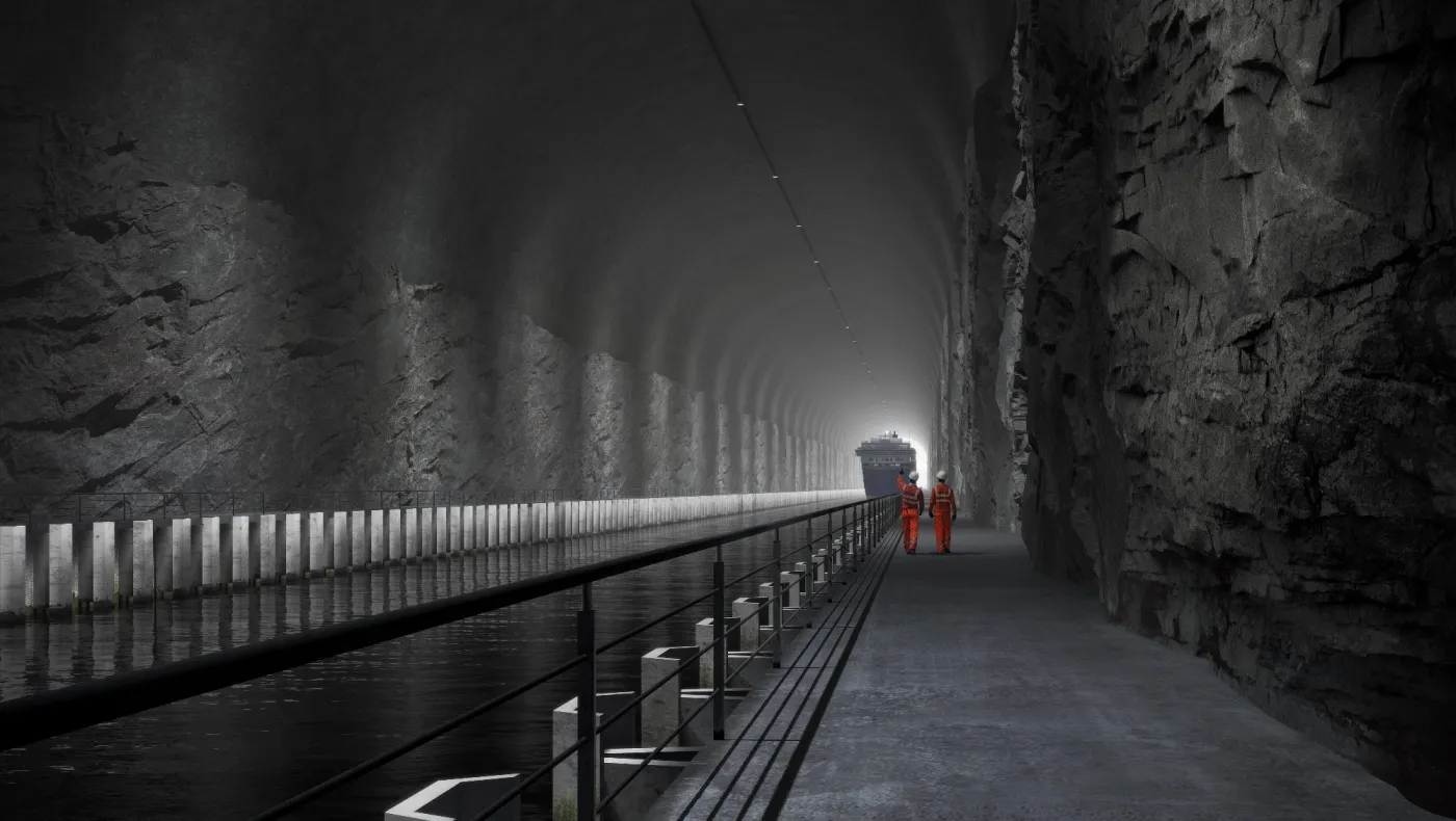 Wizualizacja tunelu dla statków w Norwegii