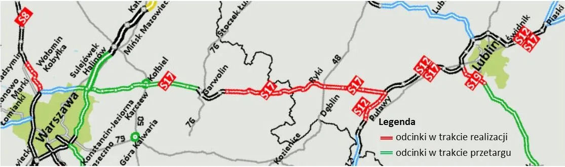 S17 się powiększa. 886 mln zł za trzy odcinki ekspresówki [MAPA]