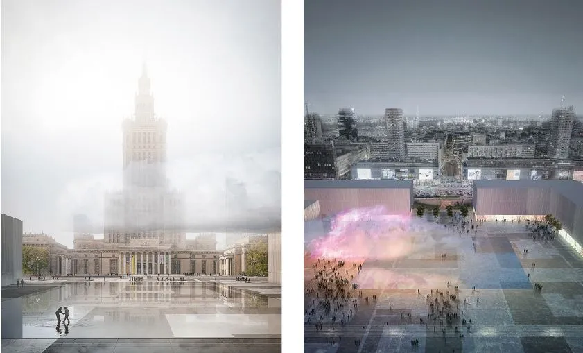 Przebudowa placu Defilad w Warszawie. Oto 5 najlepszych projektów