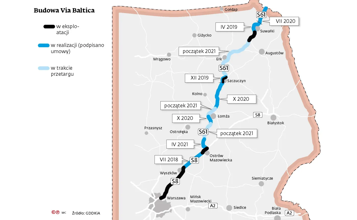 Via Baltica pojedziemy już za trzy lata [MAPA]