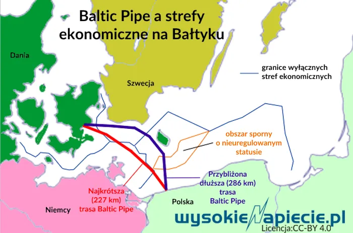 Jak Polska i Dania rozwiążą spór o kawałek morza, pod którym ma iść Baltic Pipe? [MAPA]