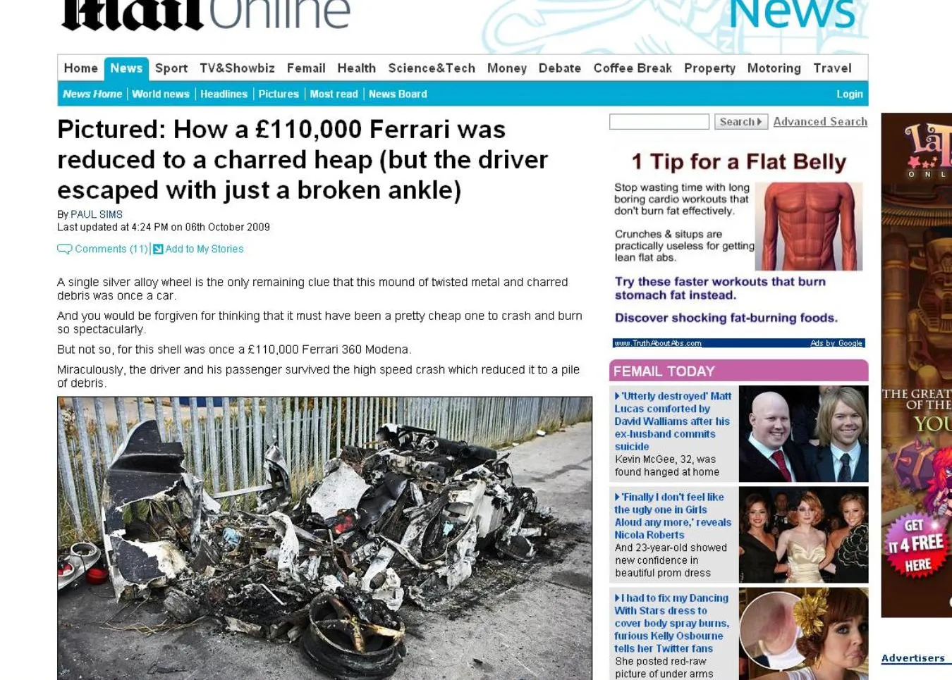 Tyle zostało z ferrari 360 modena. Kierowca przeżył wypadek