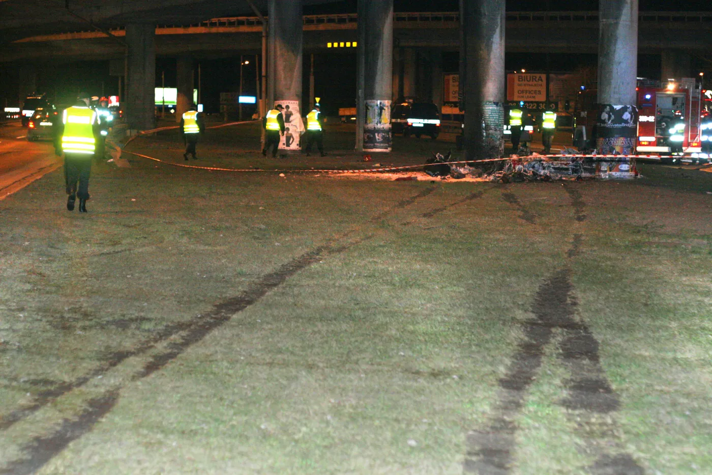 Ślady desperackiej próby hamowania